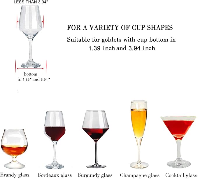 MOCOUM Wine Glasses Rack Under Cabinet Stemware Rack, Wine Glass Hanger Rack Wire Wine Glass Holder Storage Hanger for Cabinet Kitchen Bar (White, 3 Rows 2 Pack)