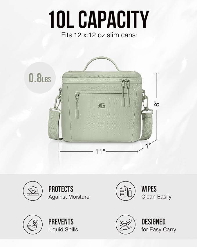GLORIEROO Insulated Lunch Box Bag Women - Waterproof Leakproof Lightweight Reusable Cooler for Work Picnic
