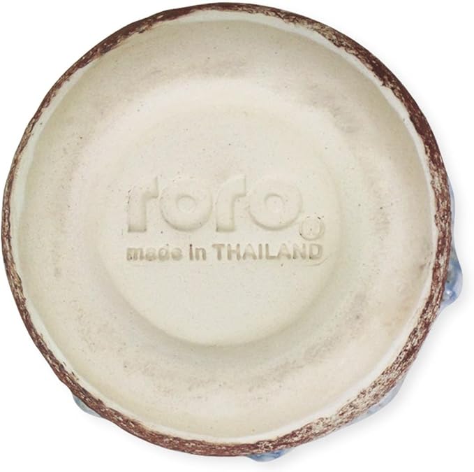 roro Handmade Ceramic Tea Cups Rustic Reactive Blue Glaze, Coastal Beach-Themed Sipper Set of 2, 200ml (6.5oz), Textured Grip, Microwave & Dishwasher Safe