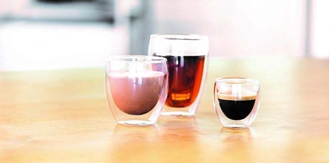 Bodum 2.5oz Pavina Double Wall High-Heat Borosilicate Glass, Set of 2, Clear (Pack of 4)