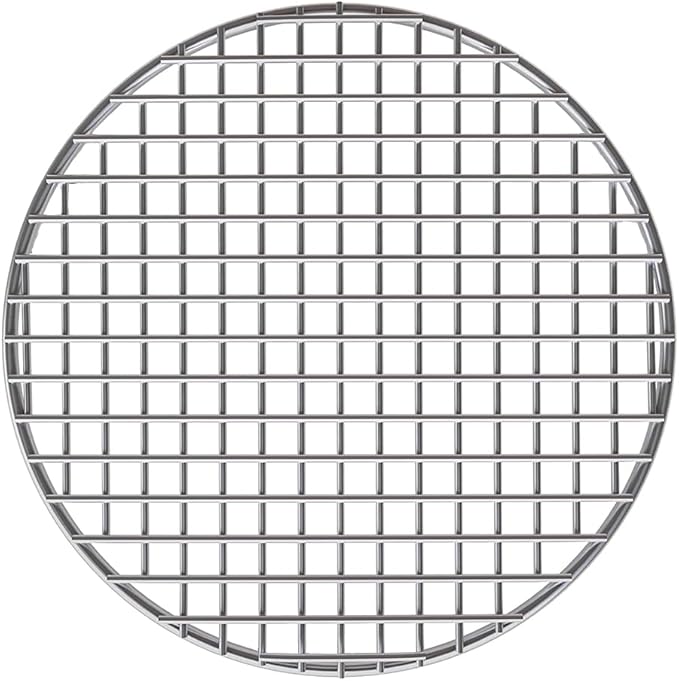 Dia 13.8" Round Barbecue Grids Cross Wire Footed Steaming Stainless Steel Cooling Rack Multi-Purpose Grill Rack for Airfryer Instant Pot/Pressure Cooker (350mm/13.8")