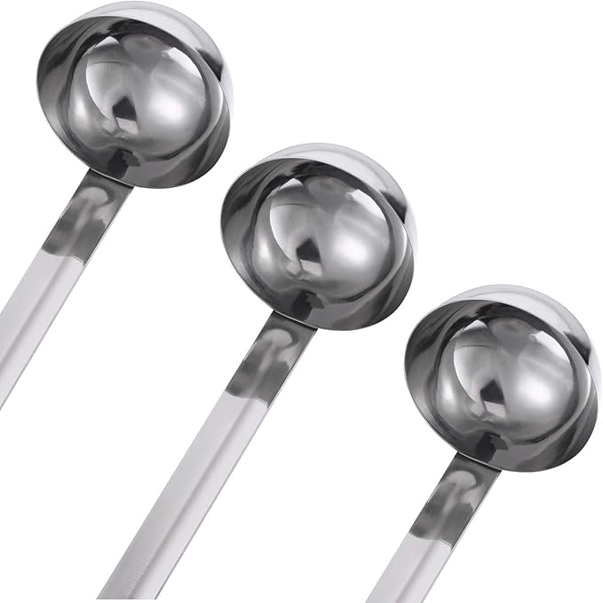 meekoo Stainless Steel Ladle Soup Handle Ladle with Pouring Rim for Kitchen Cooking Soup Sauce