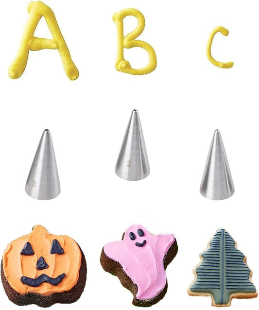 Royal Icing Piping Tips 1 2 3,Small Round Icing Tips for Detail Writing,Cookie Cake Cupcake Decorating