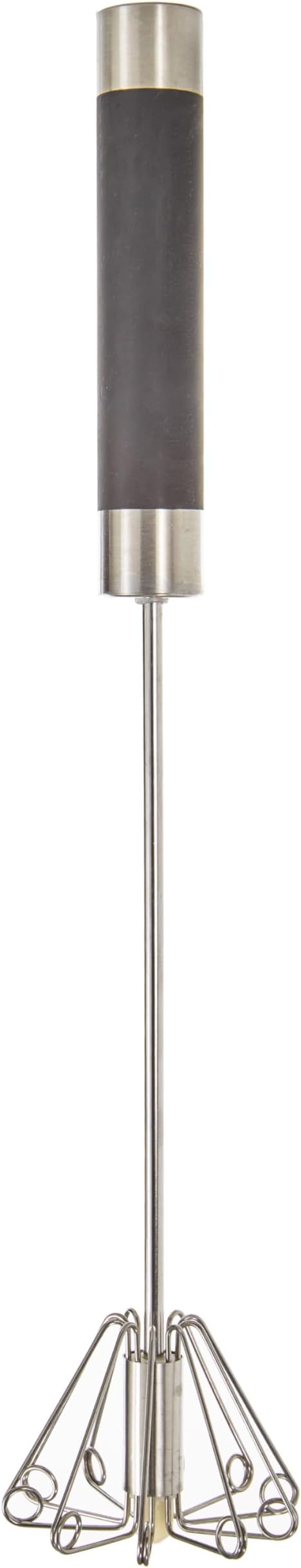 BergHOFF Essentials Stainless Steel 12" Miracle Whisk, Rotate Balloon Head, Soft-touch Handle, Beating Eggs, Dough, Mixing, Stirring, Black