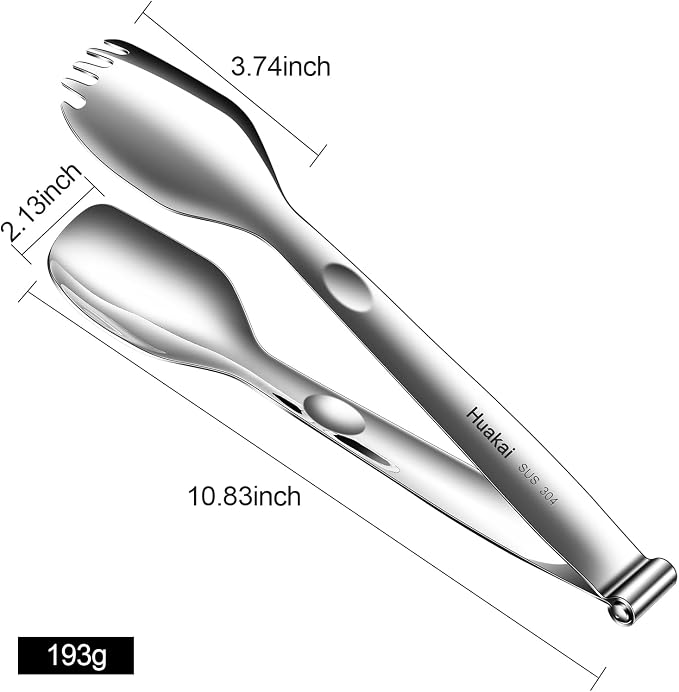 Multifunctional Stainless Steel Cooking Tongs | detachable tongs design become Two Individual Spatulas, Combined into a Sturdy Pair serving tongs