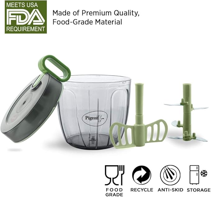 Pigeon - Pro XL Handy and Compact Chopper with Stainless Steel blades - Large Hand Powered Food Chopper