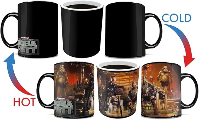 Morphing Mugs Star Wars – The Book of Boba Fett - A New Beginning – One 16 oz Heat Sensitive Clue Mug – Full Image Revealed When HOT Liquid Is Added