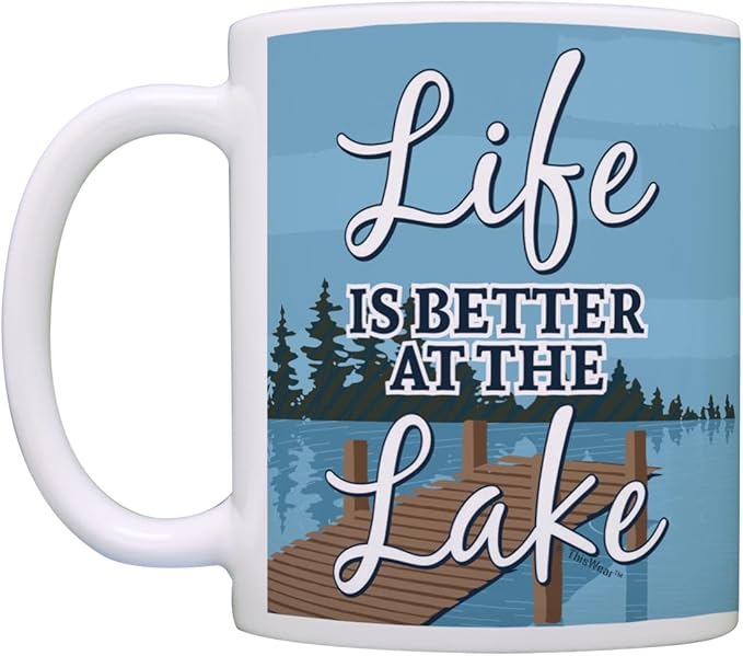 ThisWear Vacation Gifts Life Is Better at the Lake Coffee Mug Set