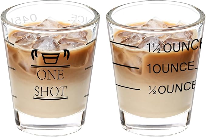 45ml Shot Glass Measuring Cup,Heavy Base Shot Glasses Set for Vodka, Whiskey, Tequila, Espressos, Milk,Juice (45ml black)