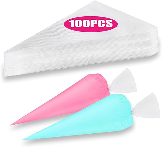 Piping Bags, Pastry Bags 16 Inch 100pcs, Disposable Icing Piping Pastry Bags For Cookie/Cake Decorating Supplies, Anti Burst And Non-Slip Thicken Cake Decorating Bags