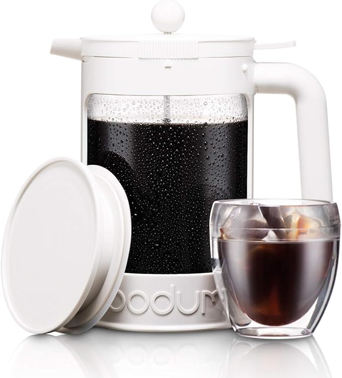 Bodum Bean Cold Brew Coffee Maker Set, 1.5 L/51 oz, White