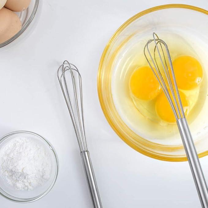 Mini Whisk, Stainless Steel Skinny Whisk Egg Beater for Blending, Whisking, Beating, or Stirring,8.8Inch