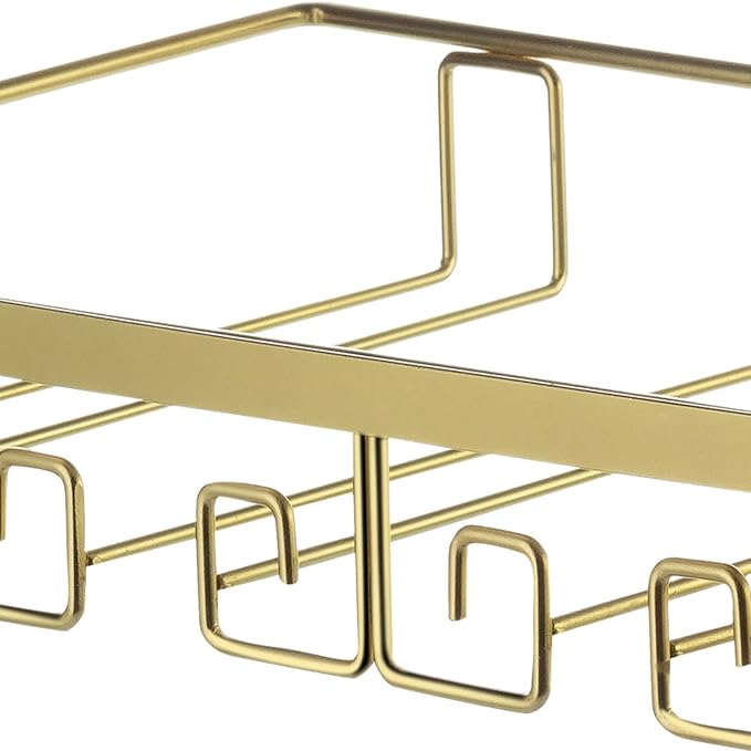 V3VOGUE Under Cabinet Wine Glass Rack, Punch-Free Stemware Rack, Hanging Stemware Holder, Adjustable Under Shelf Glasses Storage Hanger, Metal Organizer, for Cabinet Kitchen Bar