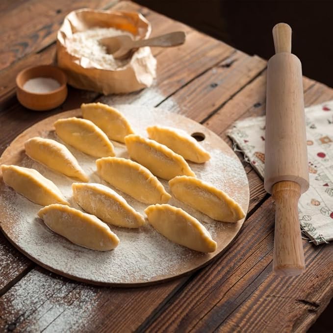 PRETYZOOM Wooden Rolling Pin 10.82In Dough Pastry Roller for Fondant Cake Noodle Baking Kitchen Supplies Small Size for Home and Professional Use