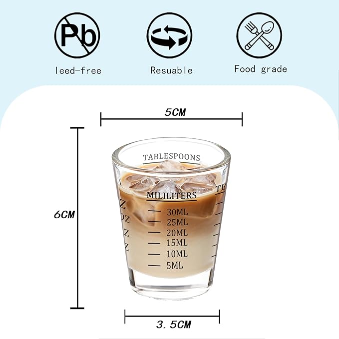 30ml Shot Glass Measuring Cup,Heavy Base Shot Glasses Set for Vodka, Whiskey, Tequila, Espressos, Milk,Juice (black)