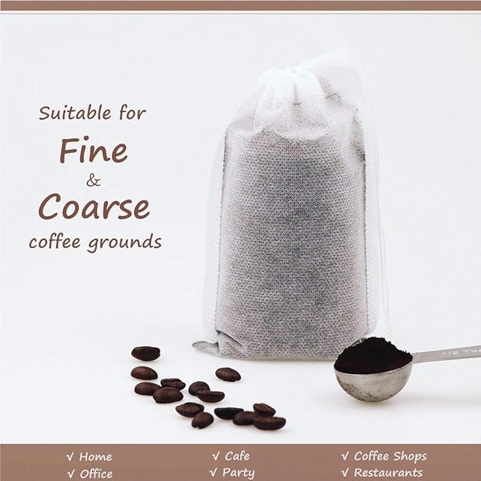 Disposable Cold Brew Coffee Filters - 80 Count Single Use Filter Sock Packs Sturdy Fine Mesh Brewing Bags for Concentrate, Iced Coffee Maker, French/Cold Press Kit, Tea in Mason Jar, 8'' x 12''