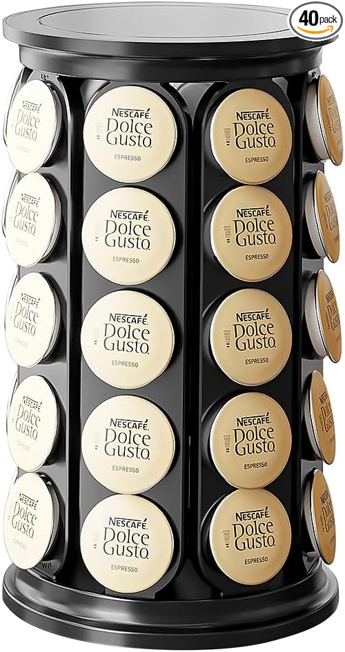 SAVORI Coffee Pod Storage Carousel Holder Organizer Compatible with 40 Keurig K-Cup Pods (Black)