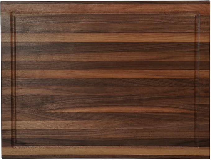 CONSDAN Walnut Cutting Board for Kitchen, USA Grown Hardwood, 16 x 12, with Invisible Inner Handle, Prefinished with Food-Grade Oil, Suitable for Kitchen Edge Grain, 1-1/2" Thick