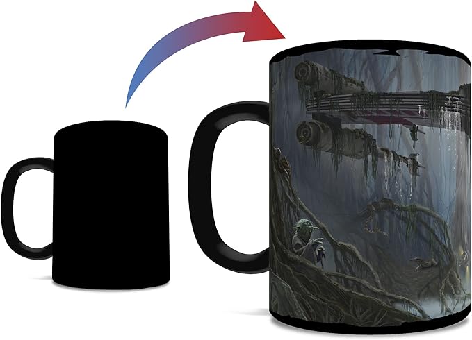 Morphing Mugs Star Wars – Luke Skywalker -Yoda - R2-D2 – Do. Or Do Not. There Is No Try – Thomas Kinkade- One 16 oz Heat Sensitive Clue Mug – Full Image Revealed When HOT Liquid Is Added MMUGC1299