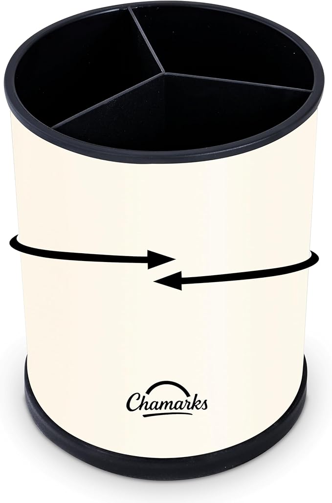 Kitchen Utensil Holder and Countertop Organizer. (Cream)