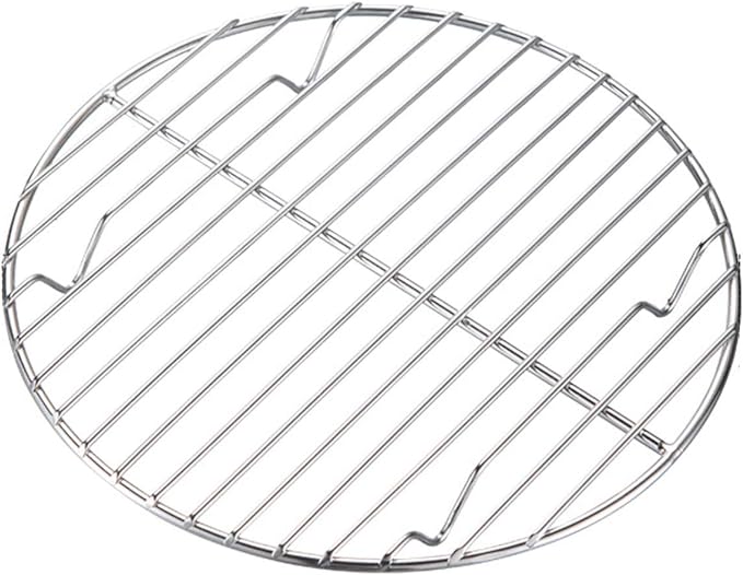 CAMPINGMOON φ8.27inch/φ21cm Round Stainless Steel Roasting Baking Steaming Cooling Rack Cooking Grid Grill Fits for 10-inch Dutch Oven W21