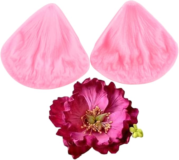 ZiXiang Gumpaste Flower Silicone Veining Mold Rose Veined Fondant Molds Gum Paste Peony Flower Mold Plumeria Daisy Orchid Molds For Sugar Craft Cake Decorating Candy Polymer Clay Set Of 6