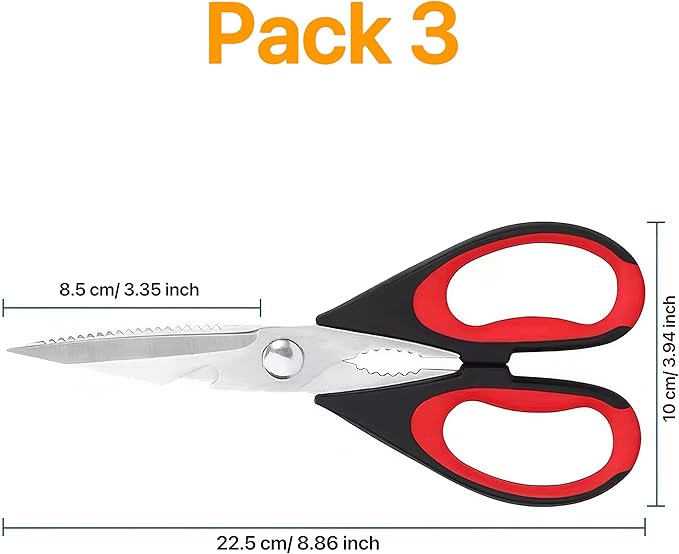 Magnificent Kitchen Scissors Heavy Duty - Multi-Purpose Kitchen Shears for Meat, Poultry, Food - Stainless Steel Cooking Scissors - Dishwasher Safe Culinary Shears