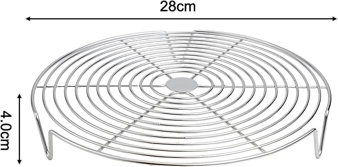 Round Cooking Rack, Stainless Steel Steamer Rack Baking Cooling Steaming Grilling Rack, Pot Tripod, Wire Steamer Pot Holder for Pots Pans Woks Dumplings Eggs Grilling(28cm)