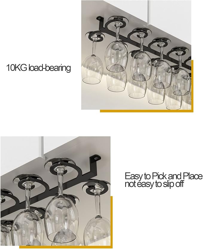 Wine Glass Holder, Decoration Wine Glass Rack, for Bars, Restaurants, Kitchens Stemware Holder Storage Display Stand, Wine Glass Racks Under Cabinet (Color : White)