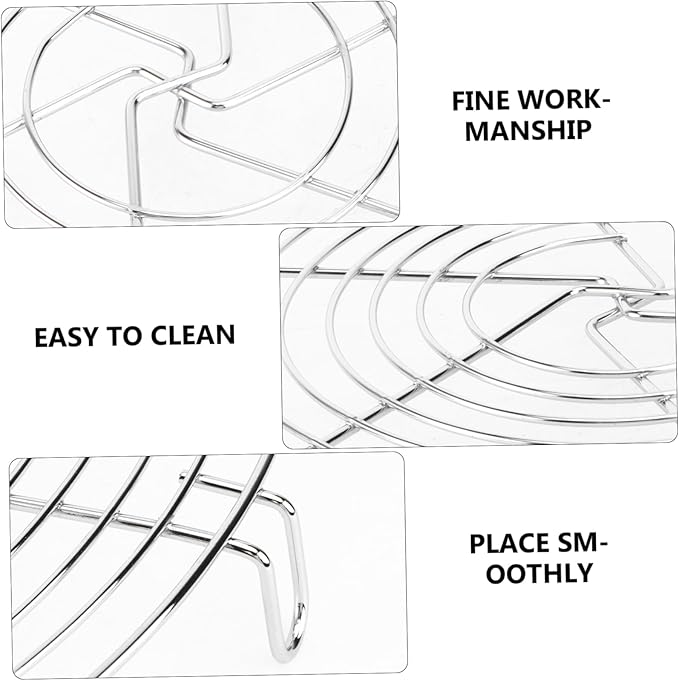 Cabilock 12 Inch Round Cooling Rack for Cake Bread and Biscuit Stainless Steel Wire Steamer Rack for Baking Oven Safe for Home Bakers