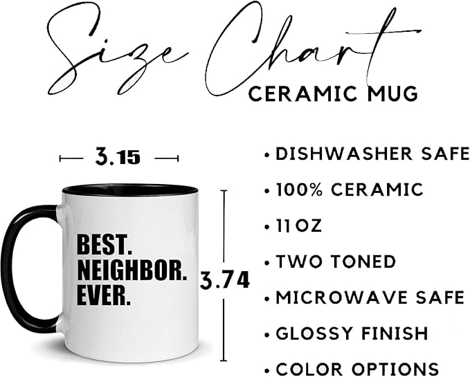 Best Neighbor Ever Mugs Set Housewarming Welcome Gift for Neighbors Co-Workers Friends Novelty Moving Away Mugs Neighbor Birthday Christmas Gift Idea Coffee Cup 11 oz 2-pack