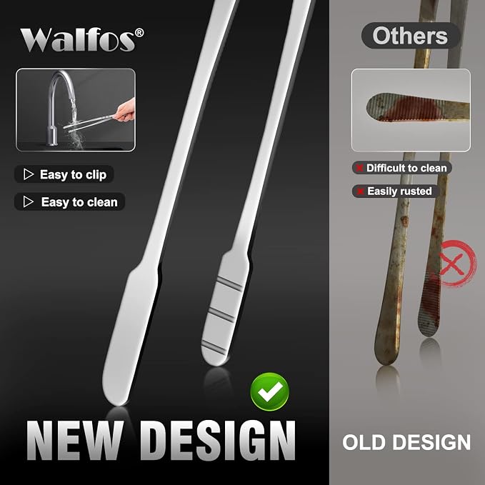 WALFOS Tweezer Tongs for Cooking, Kitchen Tweezers Stainless Steel Pasta Tweezers Tongs for Cooking, Roasting, Grabbing Small Objects, Dessert, BBQ, Spaghetti 3 Pcs (8+10+12-Inch)