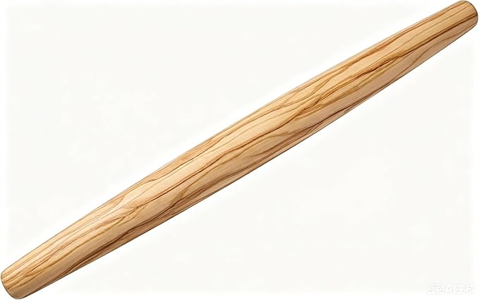 Olive Wood French Rolling Pin, 15 Inch Wooden Rolling Pin for Baking