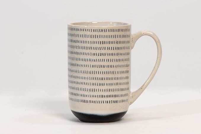 House Beautiful Versatile Modern Stoneware Mug Set - 19.5 oz, Set of 4 (Metro Mornings)