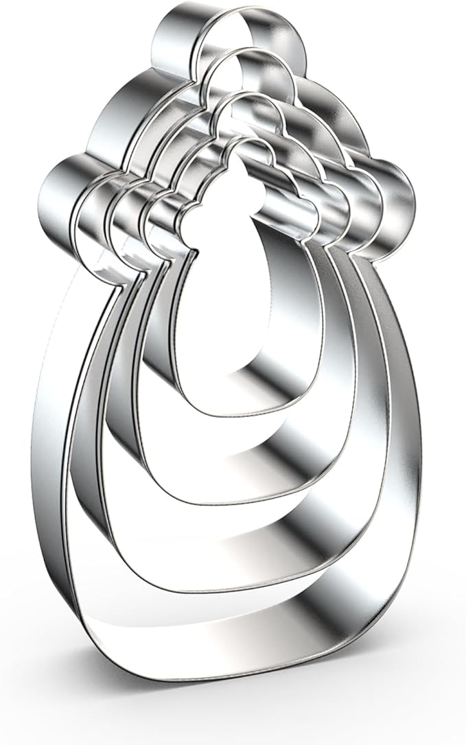 Baby Bottle Cookie Cutter Set for Baby Shower Baking, 5/4/3/2 inch, 4 Piece, Stainless Steel