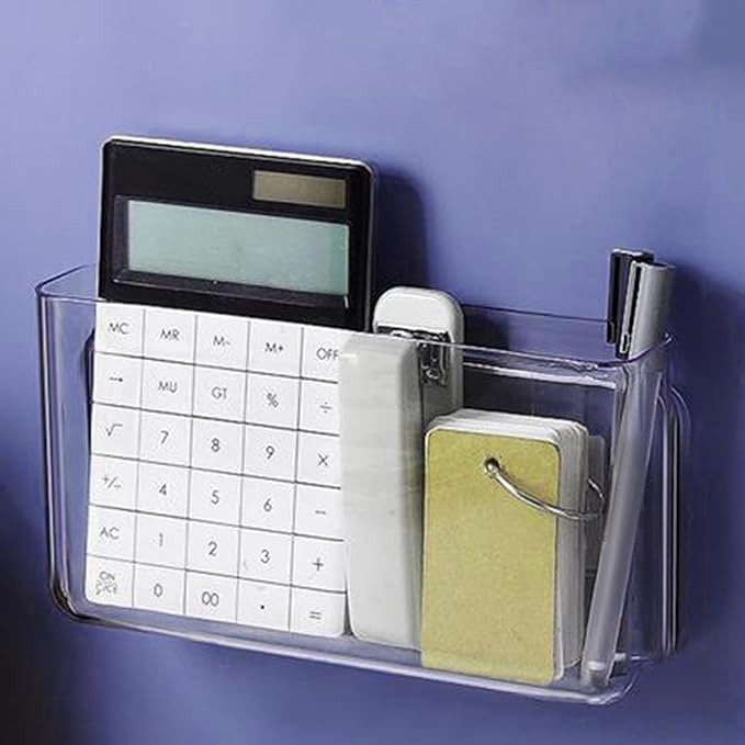 Clear Compact Home Wall Mount Organizer for Kitchen Cabinet Door Storage Basket for Utility Room Pantry, 22 cmx4.5 cmx12 cm