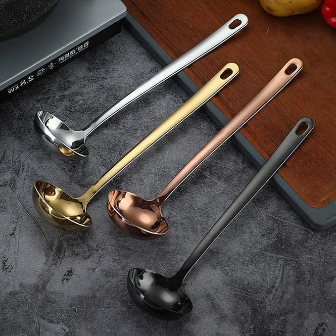 2-Pack Soup Ladle 2.9 Inches Large Bowl 304 Stainless Steel Spoon Kitchen Serving - Rosegold