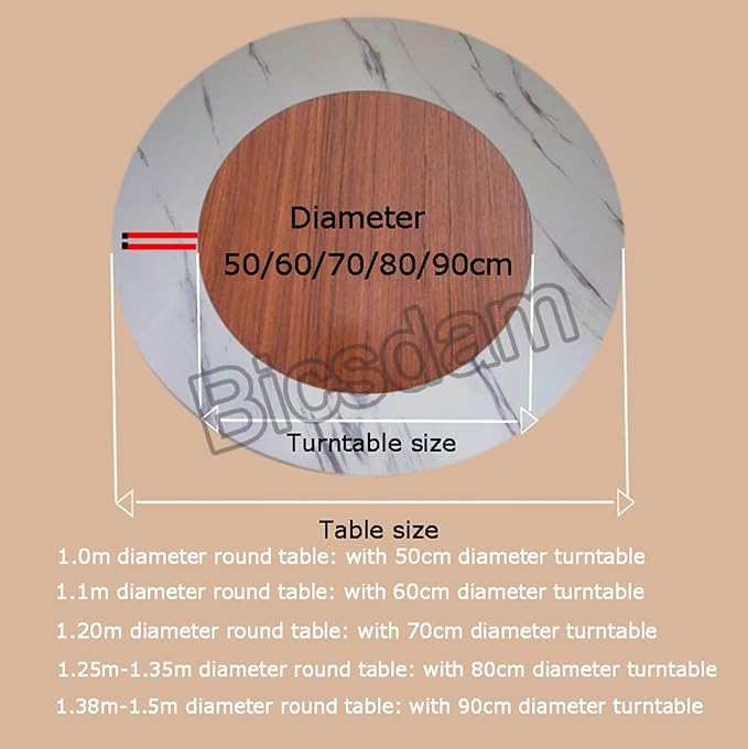 Wood Dining Table Turntable, Round Rotating Serving Plate, Lazy Susan Turntable 360° Rotating Board, Wooden Swivel Tray For Dining Table, Easy To Share Food,Large Wooden Turntable Lazy