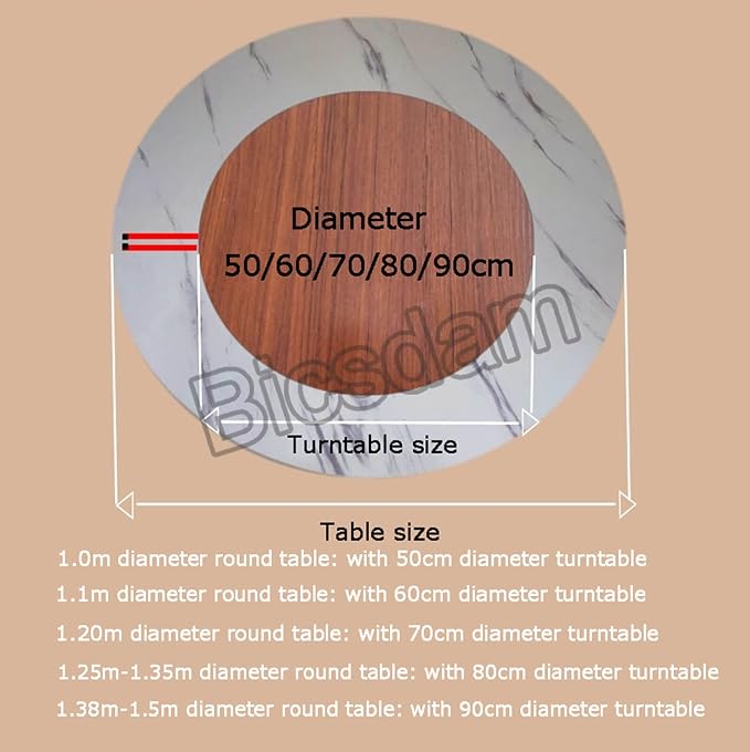 Rotating Round Lazy Susan Dining Table Tray, 20in-36in Wood Dining Table Turntable, 360° Turntable Serving Plate Tabletop Organizer, Hotel Tabletop Service Plate,Large Wooden Turntable Lazy