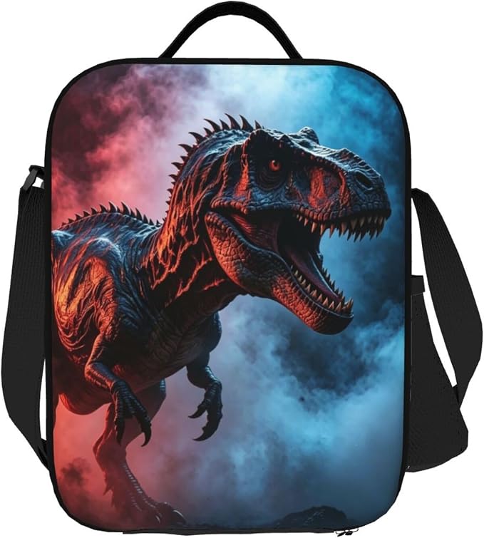 Dinosaur Lunch Bag for Women Men Insulated Lunch Box Reusable Adjustable Shoulder Strap for Office Work Picnic Travel Hiking Beach Fishing Camping Outdoors