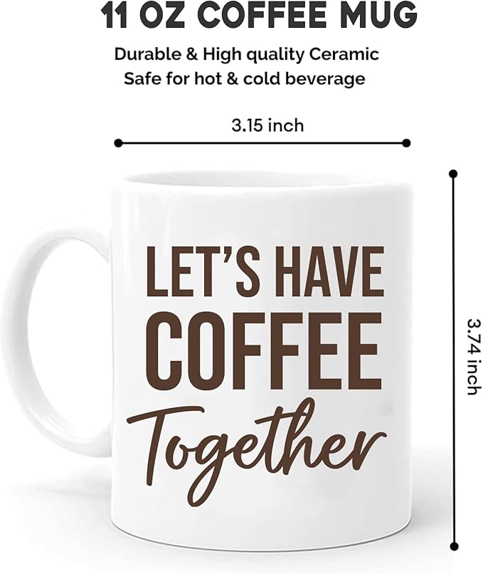 Let's Have Coffee Together For The Rest Of Our Lives Mug Set - Romantic Couples Gifts for Anniversary, Wedding, Engagement - 11oz Ceramic Mugs for Bride and Groom, New Parents