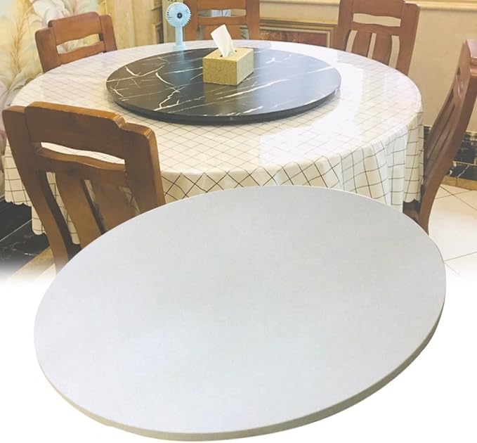 Ø50cm~100cm Lazy Susan Wooden Turntable For Round Dining Table Swivel Serving Plate - Wooden Round Rotating Serving Tray For Kitchen, Smooth Surface, Smooth Rotation, Easy Clean (Color : White-A, Si