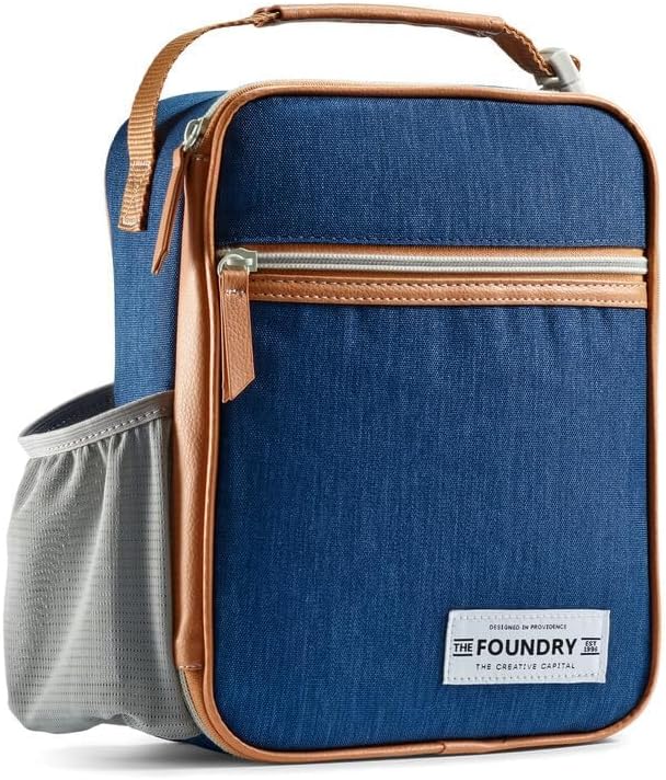 Foundry by Fit + Fresh, Thayer Insulated Lunch Bag with 2 Food Containers & 18oz. Stainless Steel Tumbler, Reusable Lunch Box, Mini Cooler Bag, Perfect for Work, College, Picnics