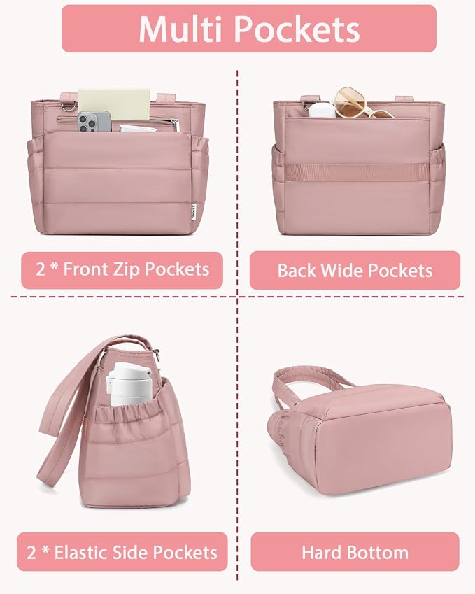 Lunch Box Tote Bag - Versatile Soft Insulated Lunchbox for Women - Lightweight Stylish Simple Lunch Pail Reusable Large Cooler Bag for Adults Work Office Camping Picnic Travel Outdoor Trips Pink 10L