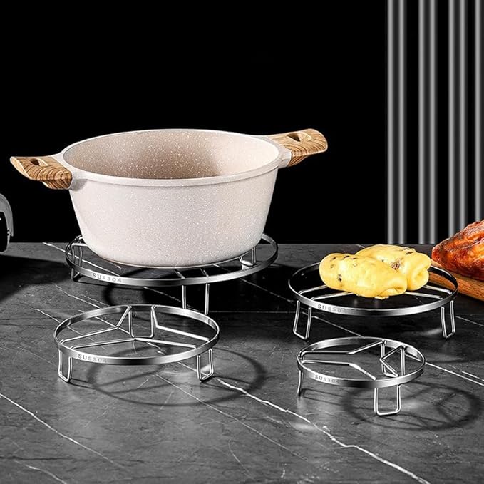 Steamer Rack 304 Stainless Steel Cooking Rack Steaming Grilling Rack Multi-Functional Kitchen Helper (Dia.12cm/5")