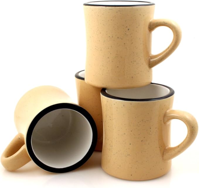 Ceramic Diner Campfire Mugs, 10oz, Set of 4 (Sand)