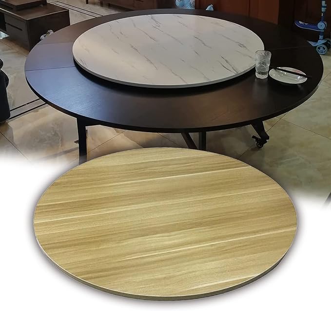 Large Round Turntable Lazy Susan Wooden Turntable Serving Plate - For Kitchen Dinner Table Tabletop Serving Tray, Ø20in 28in 35in 39in, 360° Rotating Turntable For Round Table (Color : Walnut, Size