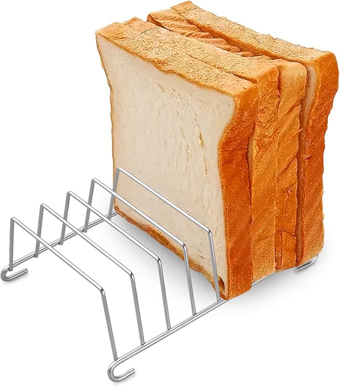 Of 4 Stainless Steel Toasts Rack 8 Slices Bread Holder Air Fryers Accessories Organizers Baking Tool Cooling Rack Kitchen Baking Tool