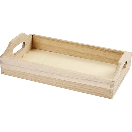 Creativ 575300 30 x 17 x 5 cm 1-Piece Wooden Large Serving Tray with Handles