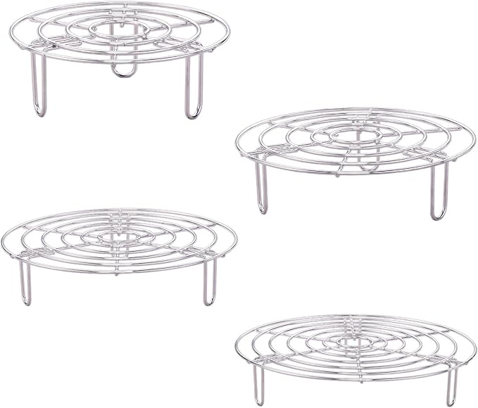 Stainless Steel Circle Roasting Rack 6.3/7.8/9.5/11in Insert Kitchen Cookware Heavy Duty 6.3/7.8/9.5/11in Cooling Racks For Baking Cooking Round